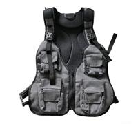 Pesca Dimensione 64x48cm Multi Tasche Nero Pesca Dimensione | Tessuto leggero, rete 3D schiena, per massimo comfort per termico, ideale estate, pesca sportiva