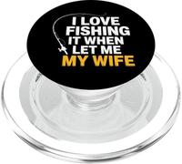 Pesca divertente - Amo pescare quando mia moglie mi lascia marito PopSockets PopGrip per MagSafe