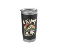 Pesca E Birra Che Altro C'è Retro Bass Bicchiere termico in acciaio inox doppia parete