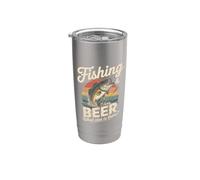 Pesca E Birra Che Altro C'è Retro Bass Bicchiere termico in acciaio inox doppia parete
