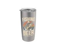Pesca E Birra Che Altro C'è Retro Bass Bicchiere termico in acciaio inox doppia parete