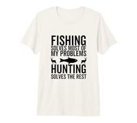 Pesca e Caccia Risolvi i Problemi Divertente Fisherman Hunter Maglietta Premium
