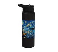 Pesca e notte luminosa sulle acque tranquille Stainless Steel Insulated Water Bottle