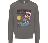 Pesca il Mio Pesce Will Come Divertente Pescatore Uomo Felpa Maglione