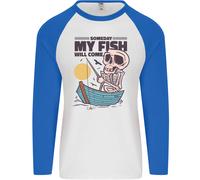 Pesca il Mio Pesce Will Come Divertente Pescatore Uomo L/S Baseball T-Shirt