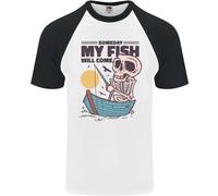 Pesca il Mio Pesce Will Come Divertente Pescatore Uomo S/S Baseball T-Shirt