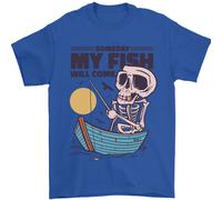 Pesca il Mio Pesce Will Come Divertente Pescatore Uomo T-Shirt 100% Cotone