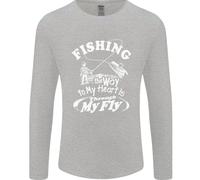 Pesca Il Vie a Mio Cuore Divertente Pescatore Uomo Maniche