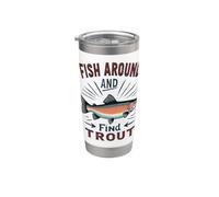Pesca in giro e trova trota vintage divertente pesca Bicchiere termico in acciaio inox doppia parete