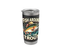 Pesca in giro e trova trota vintage divertente pesca Bicchiere termico in acciaio inox doppia parete