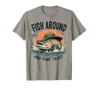 Pesca in Giro e Trova Trota Vintage Divertente Pesca Maglietta