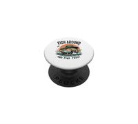 Pesca in giro e trova trota vintage divertente pesca PopSockets PopGrip Adesivo
