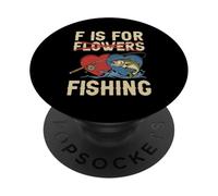 Pesca Non Fiori Bass Pescatore Pesce Divertente Pescatore PopSockets PopGrip Adesivo