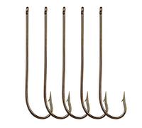 Pesca offset Jig 10 pezzi in acciaio al carbonio amo da pesca oro spina gancio da appendere morbido gancio da pesca a spina cerchio in acciaio al carbonio affilatura esca portatile set (colore: 5/0