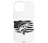 Pesca patriottica USA - American Flag Angler USA Custodia per iPhone 15