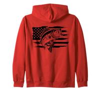 Pesca patriottica USA - American Flag Angler USA Felpa con Cappuccio
