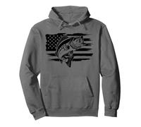 Pesca patriottica USA - American Flag Angler USA Felpa con Cappuccio