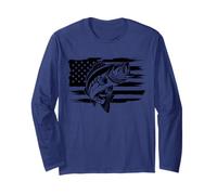 Pesca patriottica USA - American Flag Angler USA Maglia a Manica