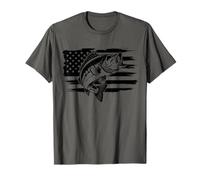 Pesca patriottica USA - American Flag Angler USA Maglietta