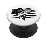 Pesca patriottica USA - American Flag Angler USA PopSockets PopGrip Adesivo