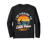 Pesca per catturare la Pace della Mente Design retrò Tramonto Maglia a Manica