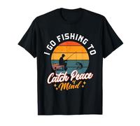Pesca per catturare la Pace della Mente Design retrò Tramonto Maglietta