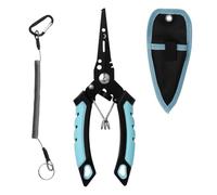 Pesca Pinze in Acciaio Inox, Portatile Strumento Pesca con Impugnatura Antiscivolo, Pinze Pesce Multiuso con Guaina e Corda, per Esterno