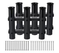 Pesca Portacanne Supporti,Plastica 3 Link Tubo Canne Cremagliera,2pz Nero