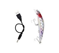 Pesca ricaricabile tramite USB con azione vibrante realistica e luce LED per prestazioni migliorate compatible with Mach 2 Esca Combinata (White, 12x2cm)