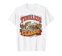 Pesca Senza Tempo Classico Vintage Storia Americana Maglietta