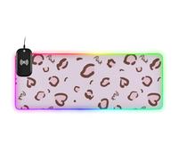 Pesca Stampa Leopardo Ricarica Wireless Incandescente Animali Pad per Scrivania Tappetino da Gioco per Tastiera e Animale Grande Tappetino per Mouse per Scrivania Cool Home Office 80 x 30 cm
