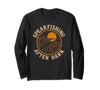 Pesca Subacquea Dopo Il Tramonto | Design dell'emblema del Tatuaggio Vintage Maglia a Manica