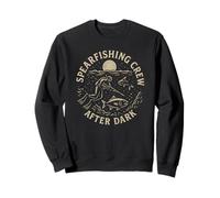 Pesca Subacquea Dopo Il Tramonto | Design Vintage xilografia Subacquea Felpa