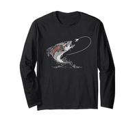 Pesca T Shirt Pesce Salto Pesca a Mosca Maglia a Manica
