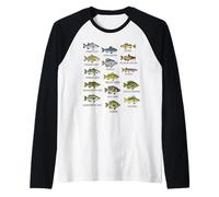 Pesca Tipi di Pesci d'Acqua Dolce Specie Biologia Pescatore Maglia con Maniche Raglan
