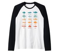 Pesca Tipi di Pesci d'Acqua Dolce Specie Biologia Pescatore Maglia con Maniche Raglan