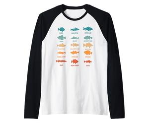 Pesca Tipi di Pesci d'Acqua Dolce Specie Biologia Pescatore Maglia con Maniche Raglan