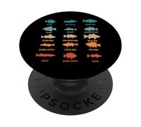 Pesca Tipi di pesci d'acqua dolce Specie Biologia Pescatore PopSockets PopGrip Adesivo