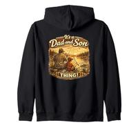 Pesca Vintage di papà e Figlio Felpa con Cappuccio