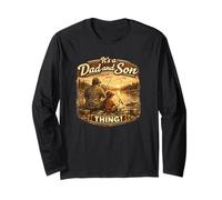 Pesca Vintage di papà e Figlio Maglia a Manica