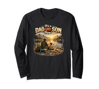 Pesca Vintage di papà e Figlio Maglia a Manica