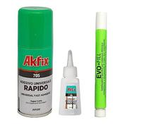Pescaplanet Akfix 705 Colla Professionale Extra Forte 25ml con attivatore Spray da 100 ml + Fill 4g in OMAGGIOper riparazioni universali ad Alta Tenuta