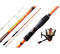 Pescasubito.com Combo Canna Kaiman 2.40Mt + Mulinello Teben da Pesca Calamari Seppie Seppia Eging