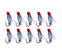 Pescatore Lure Spinnerbait, Lures da alla trota - Kit di esche da trota a mosca 10 x design realistico, gancio a gambo corto, ricevitore di pesce spinato, per modello per acqua