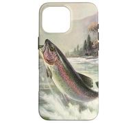 Pescatore Pesca a Mosca per Arcobaleno Trota Pesce in un Fiume Custodia per iPhone 16 Pro Max