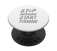 Pescatori Citazioni di pesca divertenti smettere di desiderare iniziare a pescare PopSockets PopGrip Adesivo