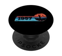 Pescatori Compleanno nata nel 1957 Pescare PopSockets PopGrip Adesivo