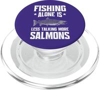 Pescatori Sport Pesca Pesce da solo Parla Meno Più Salmoni PopSockets PopGrip per MagSafe
