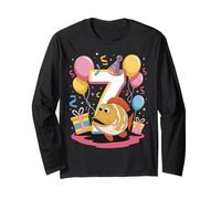 Pesce 7 ° compleanno ragazzo ragazza 7 anni settimo sette Pesce Maglia a Manica