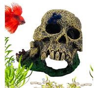 Pesce Acquario Decoration, Resin Fish Tank Ornamento, Testa Skeleton Figurina, Decorative Fish Tank Cave, Acquario Skeleton Ornamento, Fish Shelter Decoration, Realistic Fish Tank Decor, Pesce Tank